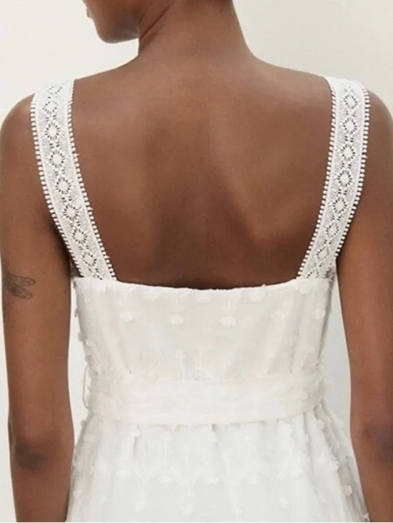 NWOT Zara Midi textured white dress size xs - Picture 8 of 8